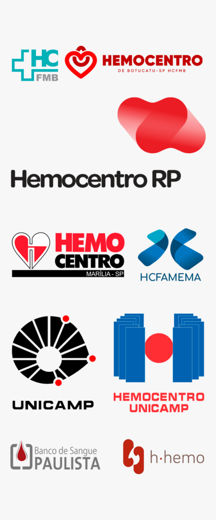 Hemocentros parceiros 2022 completo Banco de Sangue Paulista, Grupo H.Hemo, UNICAMP, Hemocentro Unicamp